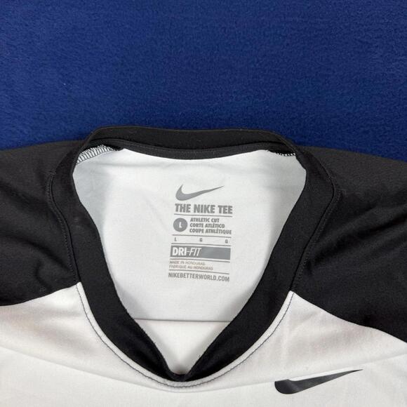 Nike Dri-Fit Raglan Baseball Y2K Tee Mens Sz L Athletic VTG Skater Solo Swoosh - Picture 4 of 11